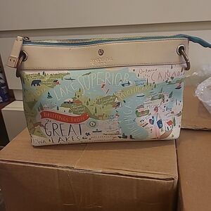 Spartina 449 Women's Map Print Pouch - Multicolor